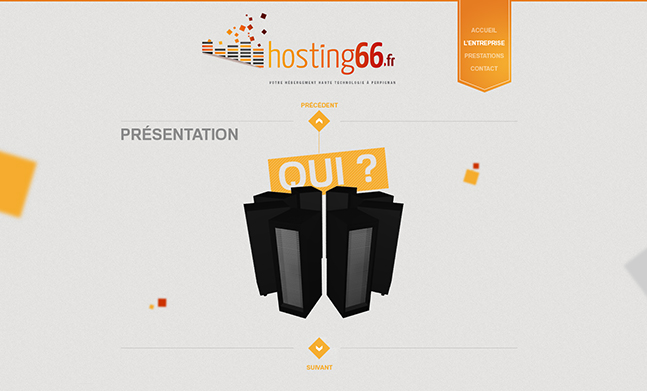 Le site Internet HOSTING66 réalisé par SQUARE PARTNERS